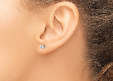 14k White Gold Earrings Style ST2 - Classique Jewelry Inc.