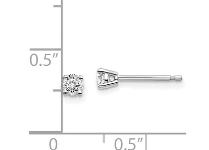 14k White Gold Earrings Style ST2 - Classique Jewelry Inc.
