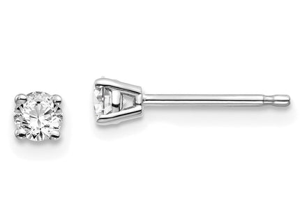 14K White Gold . I1 J-K Diamond Stud Push-on Post Earrings (Style ST2-25W)