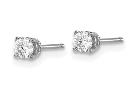 14k White Gold Earrings Style ST2 - Classique Jewelry Inc.
