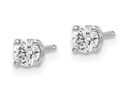 14k White Gold Earrings Style ST2 - Classique Jewelry Inc.