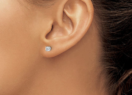 14k White Gold Earrings Style ST2 - Classique Jewelry Inc.