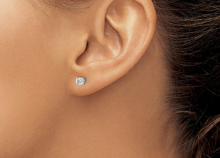 14K White Gold . I1 J-K Diamond Stud Push-on Post Earrings (Style ST2-40W)