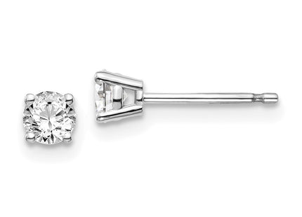 14k White Gold Earrings Style ST2 - Classique Jewelry Inc.