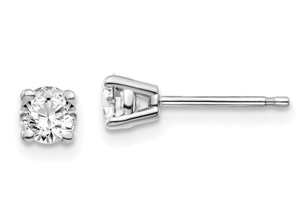 14k White Gold Earrings Style ST2 - Classique Jewelry Inc.