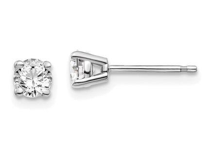 14K White Gold . I1 J-K Diamond Stud Push-on Post Earrings (Style ST2-50W)