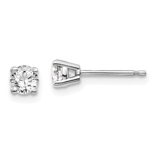 14K White Gold . I1 J-K Diamond Stud Push-on Post Earrings (Style ST2-50W)