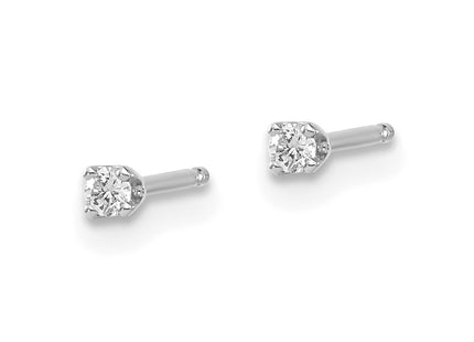 14k White Gold Earrings Style ST2 - Classique Jewelry Inc.