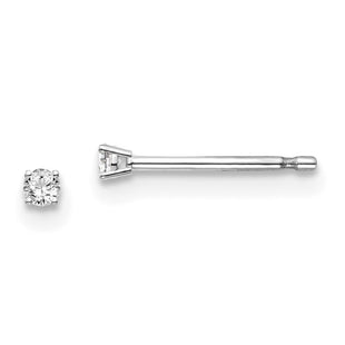 14K White Gold . I1 J-K Diamond Stud Push-on Post Earrings (Style ST2-5W)