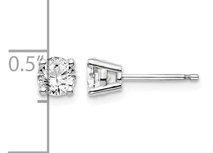 14K White Gold . I1 J-K Diamond Stud Push-on Post Earrings, 4.5 x 4.5mm