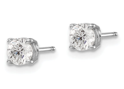 14k White Gold . I1 J-K Diamond Stud Push-on Post Earrings