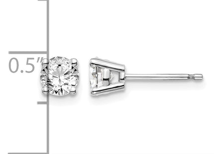 14k White Gold . I1 J-K Diamond Stud Push-on Post Earrings