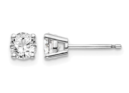 14k White Gold . I1 J-K Diamond Stud Push-on Post Earrings