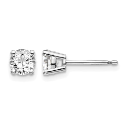 14K White Gold . I1 J-K Diamond Stud Push-on Post Earrings