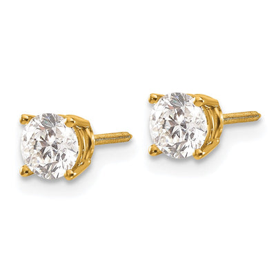 14K Yellow Gold .. VS2/SI1 G-I Diamond Stud Thread on/off Post Earrings