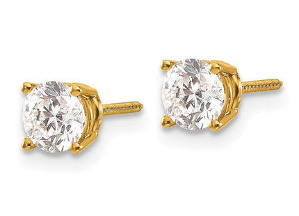 14K white gold diamond stud earrings, alternate view