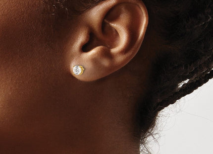 14K white gold diamond stud earrings, another view