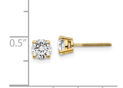 14K white gold diamond stud earrings, further view