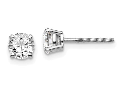14k White Gold Earrings Style ST3 - Classique Jewelry Inc.