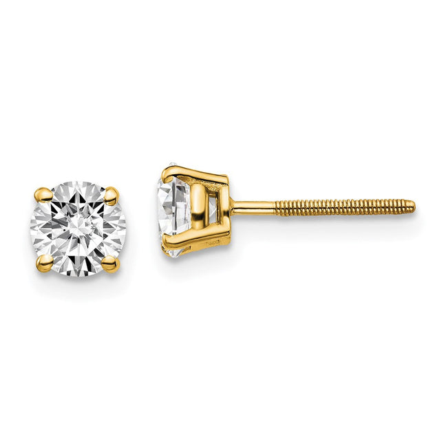 14K White Gold . Vs2/Si1 G-I Diamond Stud Thread on/off Post Earrings, 2.7 x 2.7mm