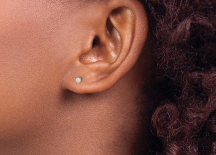 14K White Gold . SI3 G-I Diamond Stud Thread on/off Post Earrings (Style ST3-10W)