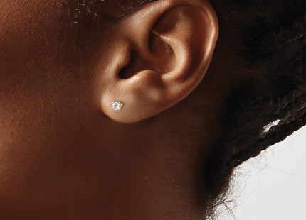 14k Yellow Gold Earrings Style ST3 - Classique Jewelry Inc.