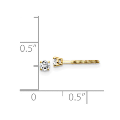 14K Yellow Gold .. SI3 G-I Diamond Stud Thread on/off Post Earrings
