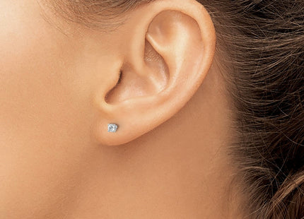 14K White Gold . SI3 G-I Diamond Stud Thread on/off Post Earrings (Style ST3-15W)
