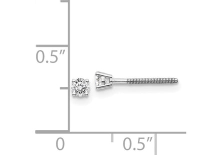 14K White Gold . SI3 G-I Diamond Stud Thread on/off Post Earrings (Style ST3-15W)