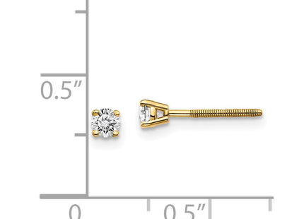 14K Yellow Gold .. SI3 G-I Diamond Stud Thread on/off Post Earrings (Style ST3-20)