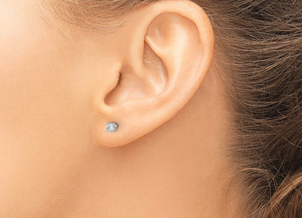 14k White Gold Earrings Style ST3 - Classique Jewelry Inc.
