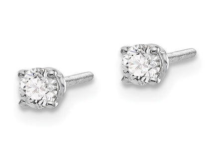 14k White Gold Earrings Style ST3 - Classique Jewelry Inc.