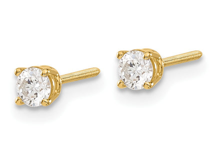 14k Yellow Gold Earrings Style ST3 - Classique Jewelry Inc.