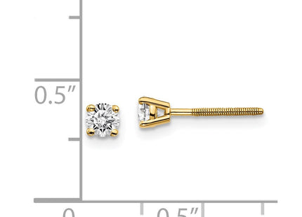 14K Yellow Gold .. SI3 G-I Diamond Stud Thread on/off Post Earrings (Style ST3-30)