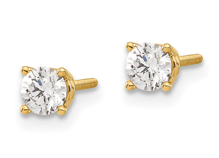 14k Yellow Gold Earrings Style ST3 - Classique Jewelry Inc.