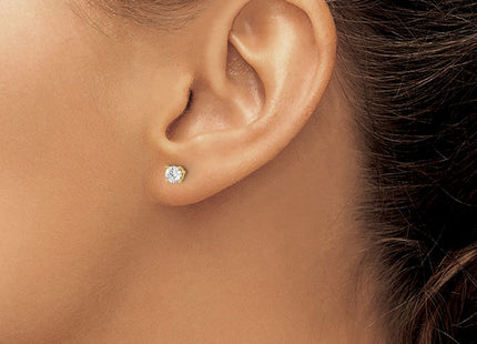 14K Yellow Gold .. SI3 G-I Diamond Stud Thread on/off Post Earrings (Style ST3-40)