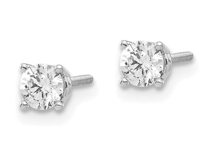14K White Gold . SI3 G-I Diamond Stud Thread on/off Post Earrings (Style ST3-40W)