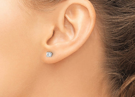 14k White Gold Earrings Style ST3 - Classique Jewelry Inc.