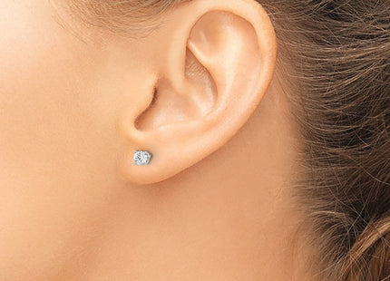 14K White Gold . SI3 G-I Diamond Stud Thread on/off Post Earrings (Style ST3-40W)