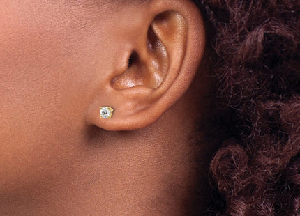 14K Yellow Gold .. SI3 G-I Diamond Stud Thread on/off Post Earrings (Style ST3-50)