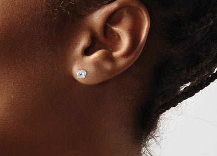14K White Gold . SI3 G-I Diamond Stud Thread on/off Post Earrings (Style ST3-50W)