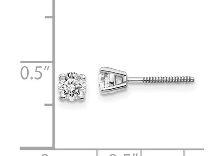 14K White Gold . SI3 G-I Diamond Stud Thread on/off Post Earrings (Style ST3-50W)