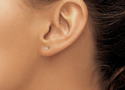 14K White Gold . SI3 G-I Diamond Stud Thread on/off Post Earrings (Style ST3-5W)
