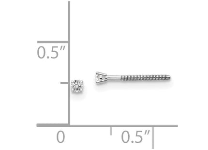 14K White Gold . SI3 G-I Diamond Stud Thread on/off Post Earrings (Style ST3-5W)