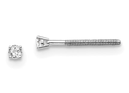 14k White Gold Earrings Style ST3 - Classique Jewelry Inc.