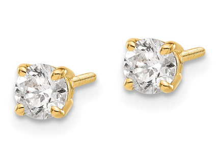 14k Yellow Gold Earrings Style ST3 - Classique Jewelry Inc.