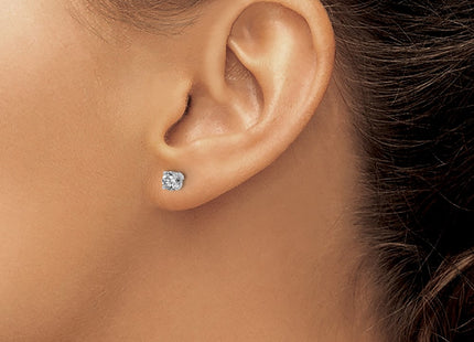 14k White Gold Earrings Style ST3 - Classique Jewelry Inc.