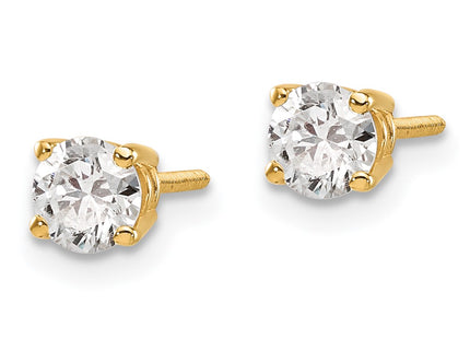 14k Yellow Gold Earrings Style ST4 - Classique Jewelry Inc.