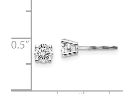 14K White Gold . SI3 G-I Diamond Stud Thread on/off Post Earrings (Style ST3-70W)