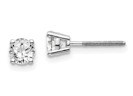 14K White Gold . SI3 G-I Diamond Stud Thread on/off Post Earrings (Style ST3-70W)
